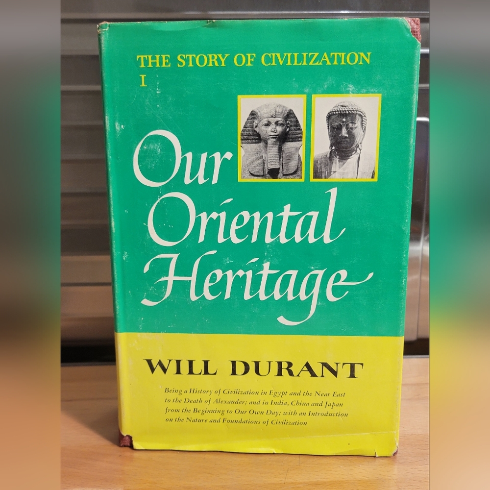 VTG 1954 HCDJ Our Oriental Heritage by Will Durant - Volume 1, 24th Printing